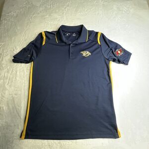 NASHVILLE PREDATORS NHL ANTIGUA  MENS Sz Medium Navy BLUE POLO SHIRT Dos‎ Equis
